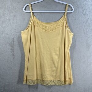 Cj Banks Lace Trim Cami Plus Size 1X Beige / yellow Y2K Style